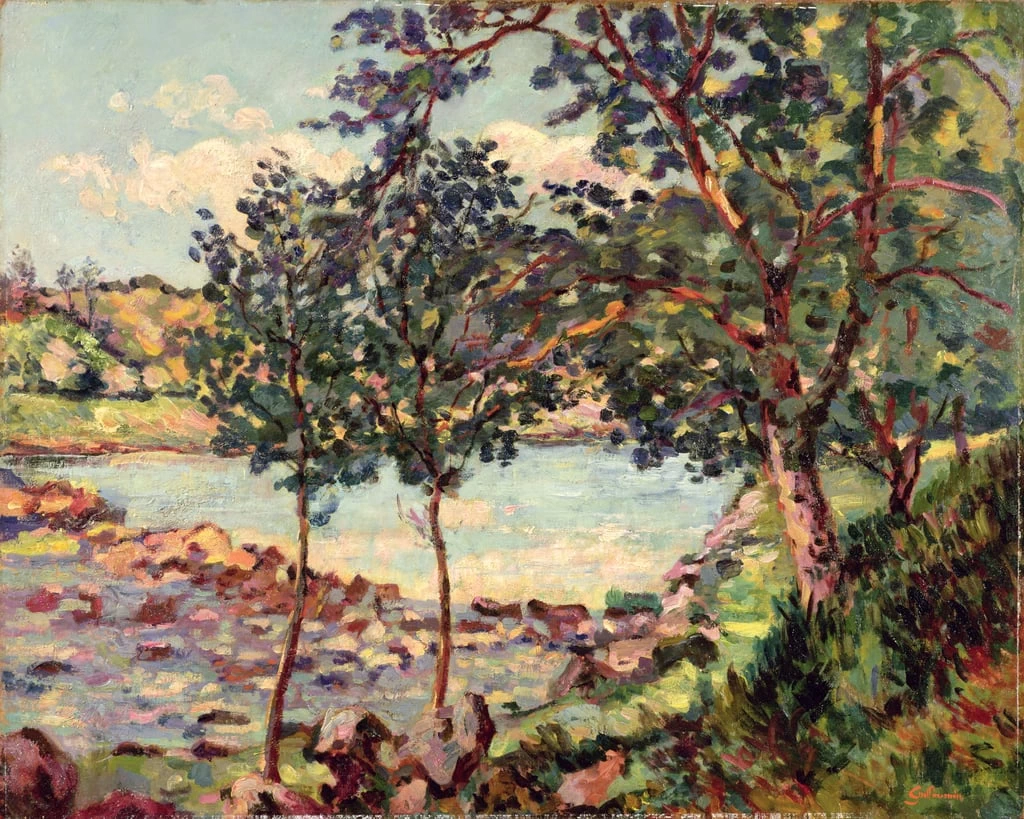 Paesaggio con un lago